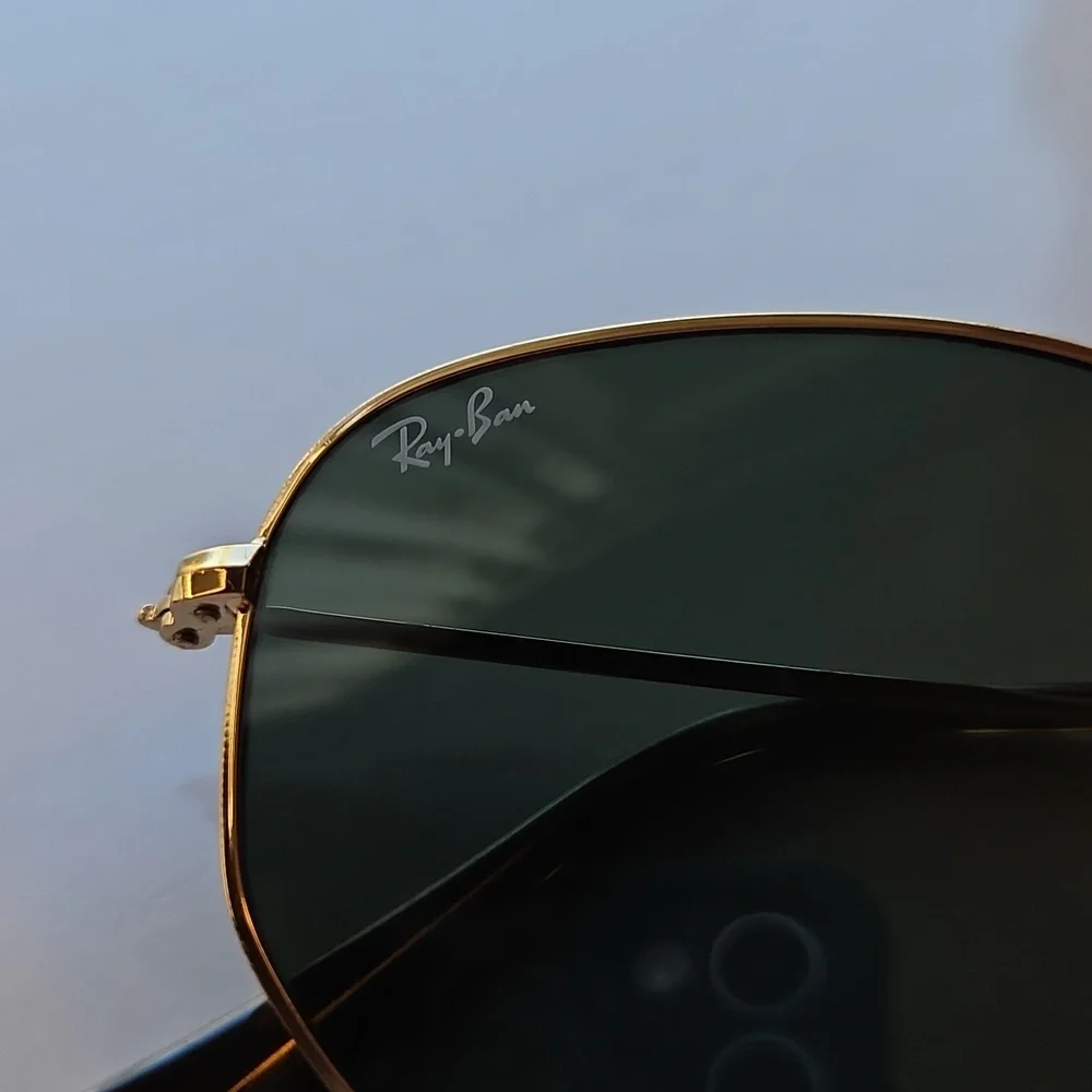 Ray-Ban RB3548N Gold Hexagonal Sunglasses 51mm Made in Italy